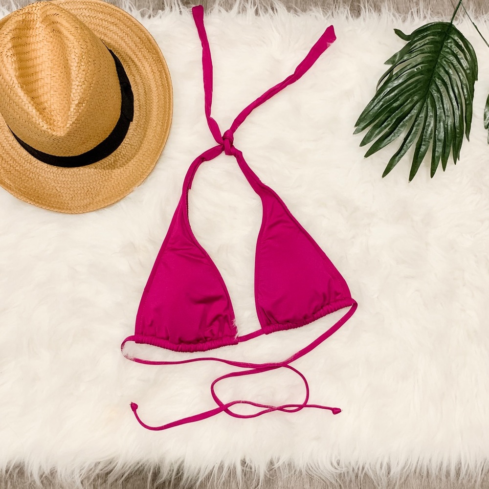 Hot Pink Triangle Bikini Top